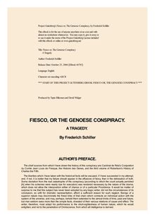 Fiesco; or, the Genoese Conspiracy