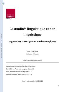 Gestualités linguistique et non
