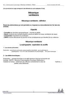 Faculté de Médecine : mécanique ventilatoire - Montpellier Nîmes Octobre Sources Étudiantes