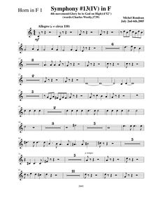 Partition cor 1 (F), Symphony No.13  Chistmas Symphony , F major