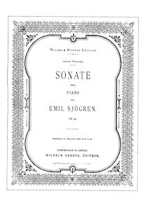 Partition complète, Piano Sonata No.1, E minor, Sjögren, Emil