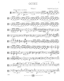 Partition viole de gambe 1, Octet pour 4 violons, 2 altos et 2 violoncellos, op. 17