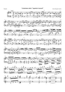 Partition complète, Variaciones para piano sobre Agustín el Caracol de Mazapán (Tema con 5 variaciones)
