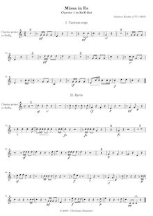 Partition trompette 1, Mass en E-flat major, Rieder, Ambros