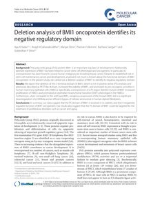 Deletion analysis of BMI1 oncoprotein identifies its negative regulatory domain