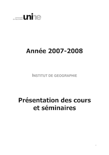 Présentation des cours 2007-2008