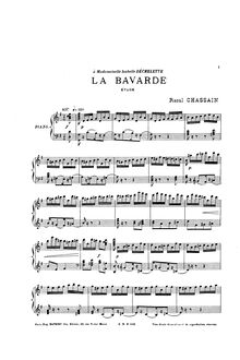 Partition No.5 La bavardeEtude, Aquarelles et fusains, Chassain, Raoul