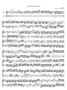 Partition complète, Fugue en G minor, Little Fugue, G minor, Bach, Johann Sebastian par Johann Sebastian Bach
