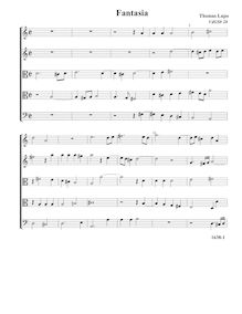 Partition Fantasia VdGS No.28 - partition complète (Tr Tr T T B), fantaisies pour 5 violes de gambe