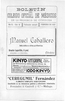 Boletín del Colegio Oficial de Médicos de la Provincia de Córdoba, n. 092 (1929)