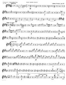 Partition clarinette 1 (B♭), pour Blue Danube, Op. 314, On the Beautiful Blue Danube - WalzesAn der schönen blauen Donau