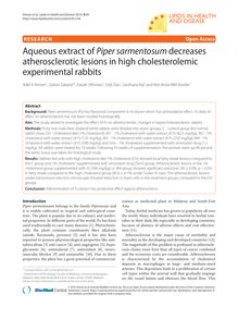 Aqueous extract of Piper sarmentosumdecreases atherosclerotic lesions in high cholesterolemic experimental rabbits