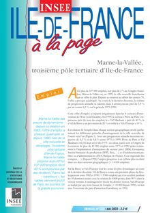 Marne-la-Vallée, troisième pôle tertiaire d IIe-de-France