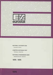 NATIONAL ACCOUNTS ESA. Detailed tables 1970-1975