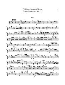 Partition flûte, Piano Concerto No.27, B♭ major, Mozart, Wolfgang Amadeus par Wolfgang Amadeus Mozart