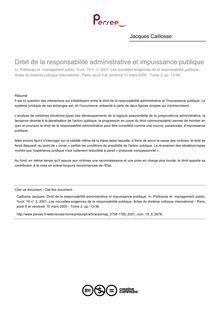 Droit de la responsabilité administrative et impuissance publique - article ; n°3 ; vol.19, pg 13-36
