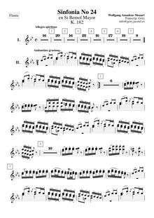 Partition flûte 1/2, Symphony No.24, B♭ major, Mozart, Wolfgang Amadeus