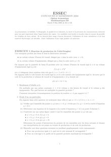 ESSEC 2000 mathematiques iii classe prepa hec (ece)