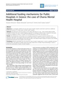 Additional funding mechanisms for Public Hospitals in Greece: the case of Chania Mental Health Hospital