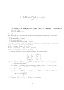 Cours sur les probabilités conditionnelles