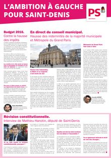 Journal PS Saint-Denis - L ambition à gauche pour Saint-Denis - Mars 2016