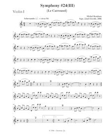 Partition violons I, Symphony No.24, C major, Rondeau, Michel par Michel Rondeau