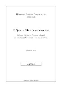 Partition Canto I , partie (typeset), Il quarto libro de varie sonate