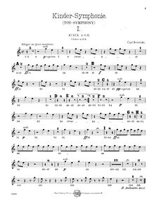 Partition Cuckoo, Kinder-Sinfonie, Op.239, Toy Symphony, Reinecke, Carl