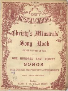 Partition couverture couleur, pour Christy s Minstrels  Song Book