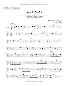 Partition de violon, 12 violon sonates, Op.5, Corelli, Arcangelo par Arcangelo Corelli