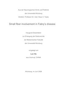 Small fiber involvement in Fabry s disease [Elektronische Ressource] / vorgelegt von Lan He