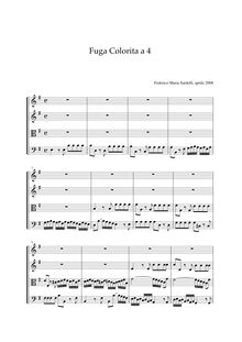 Partition complète, Fuga colorita a 4, pour cordes et continuo, Sardelli, Federico Maria