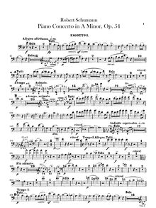 Partition basson 1, 2, Concert für das Pianoforte mit Begleitung des Orchesters, Op. 54