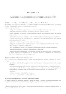 CHAPITRE IV.3 CAHIER DES  CLAUSES TECHNIQUES PARTICULIÈRES (CCTP)