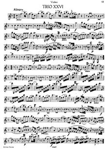 Partition de violon, Piano Trio en F Major, F major, Haydn, Joseph