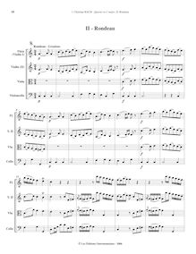 Partition complète, flûte quatuor en C major, C, Bach, Johann Christian