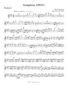 Partition violons I, Symphony No.30, A major, Rondeau, Michel par Michel Rondeau