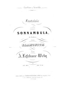 Partition complète, Fantaisie sur La somnambule, Op.40, Fantaisie sur La sonnambula de Bellini