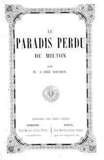 Le paradis perdu (2e édition) / de Milton ; traduit par Dupré-de-Saint-Maur