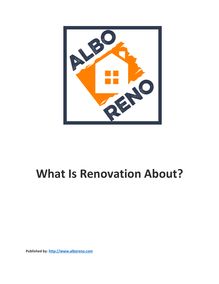 What Is Renovation About?
