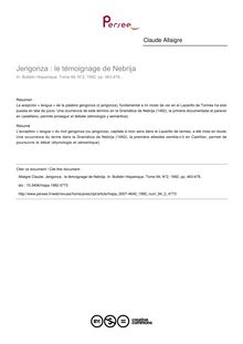 Jerigonza : le témoignage de Nebrija - article ; n°2 ; vol.94, pg 463-478