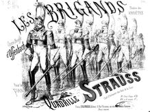 Partition complète, Quadrille sur  Les brigands , Strauss, Isaac