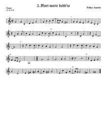 Partition ténor viole de gambe, aigu clef, madrigaux pour 4 voix par Felice Anerio