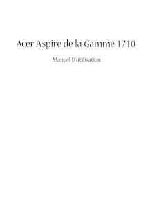 Notice Ordinateur portable Acer  Aspire 1710