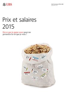 Etude Prix et Salaires 2015 d UBS