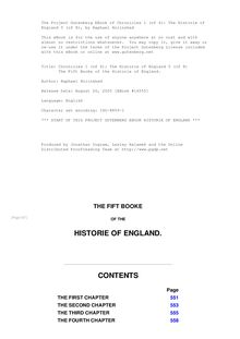 Chronicles 1 (of 6): The Historie of England 5 (of 8) - The Fift Booke of the Historie of England.