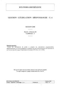 Btspodo gestion legislation deontologie 2008
