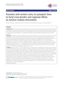Parasites and vectors carry no passport: how to fund cross-border and regional efforts to achieve malaria elimination