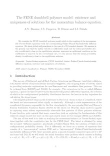 The FENE dumbbell polymer model: existence and uniqueness of solutions for the momentum balance equation
