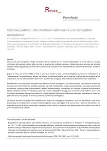 Services publics : des modèles nationaux à une conception européenne - article ; n°3 ; vol.15, pg 107-122